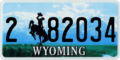 WY license plate 282034