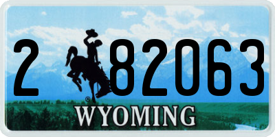 WY license plate 282063