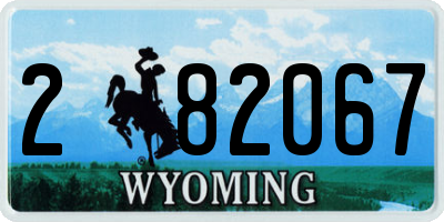 WY license plate 282067