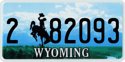 WY license plate 282093