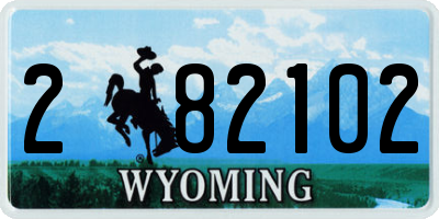 WY license plate 282102
