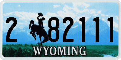 WY license plate 282111
