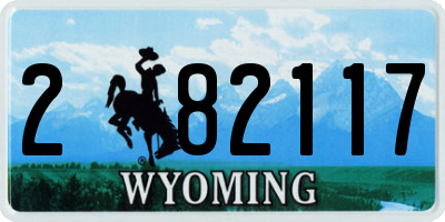 WY license plate 282117