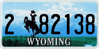 WY license plate 282138