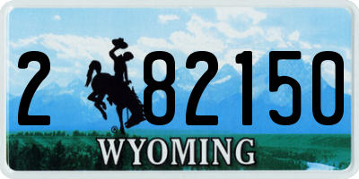 WY license plate 282150