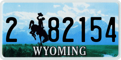 WY license plate 282154