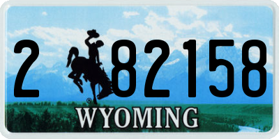 WY license plate 282158