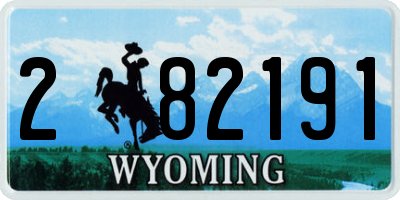 WY license plate 282191