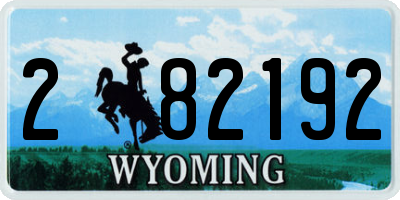WY license plate 282192