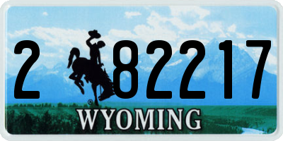 WY license plate 282217