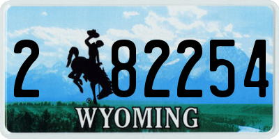 WY license plate 282254