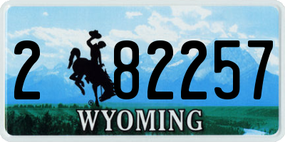 WY license plate 282257