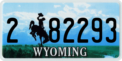WY license plate 282293