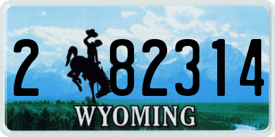 WY license plate 282314