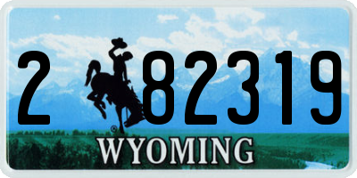 WY license plate 282319