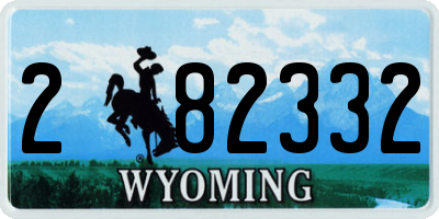 WY license plate 282332