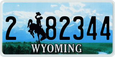 WY license plate 282344