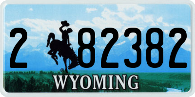 WY license plate 282382
