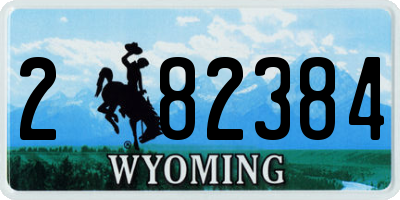 WY license plate 282384