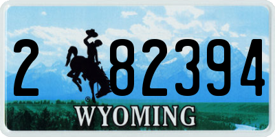 WY license plate 282394