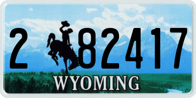 WY license plate 282417