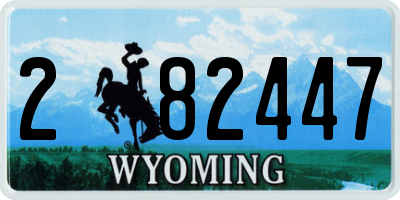 WY license plate 282447