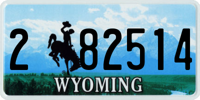 WY license plate 282514