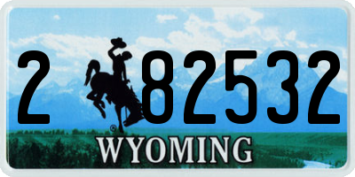 WY license plate 282532