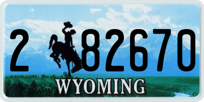 WY license plate 282670