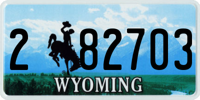WY license plate 282703