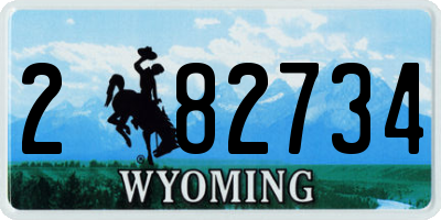 WY license plate 282734