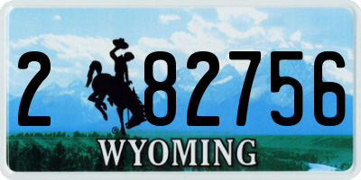 WY license plate 282756