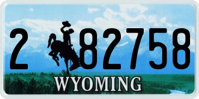 WY license plate 282758