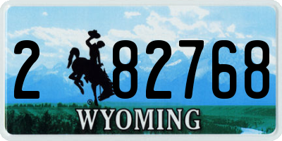 WY license plate 282768