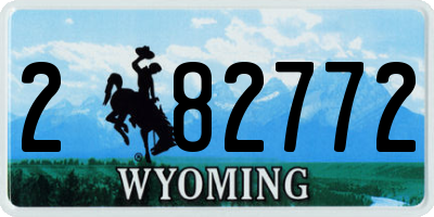 WY license plate 282772