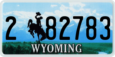 WY license plate 282783