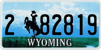 WY license plate 282819