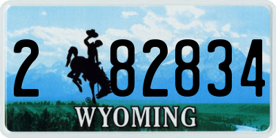 WY license plate 282834