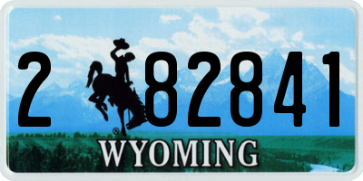 WY license plate 282841