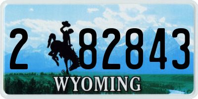 WY license plate 282843
