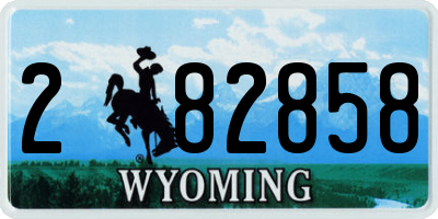 WY license plate 282858