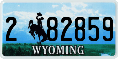 WY license plate 282859