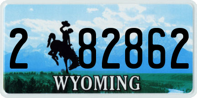 WY license plate 282862