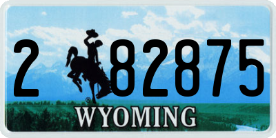 WY license plate 282875