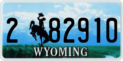WY license plate 282910