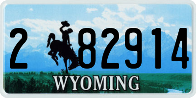 WY license plate 282914