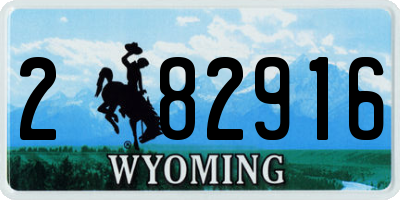 WY license plate 282916
