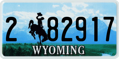 WY license plate 282917