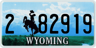 WY license plate 282919