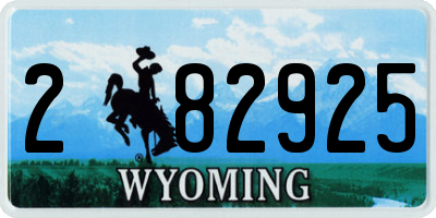 WY license plate 282925